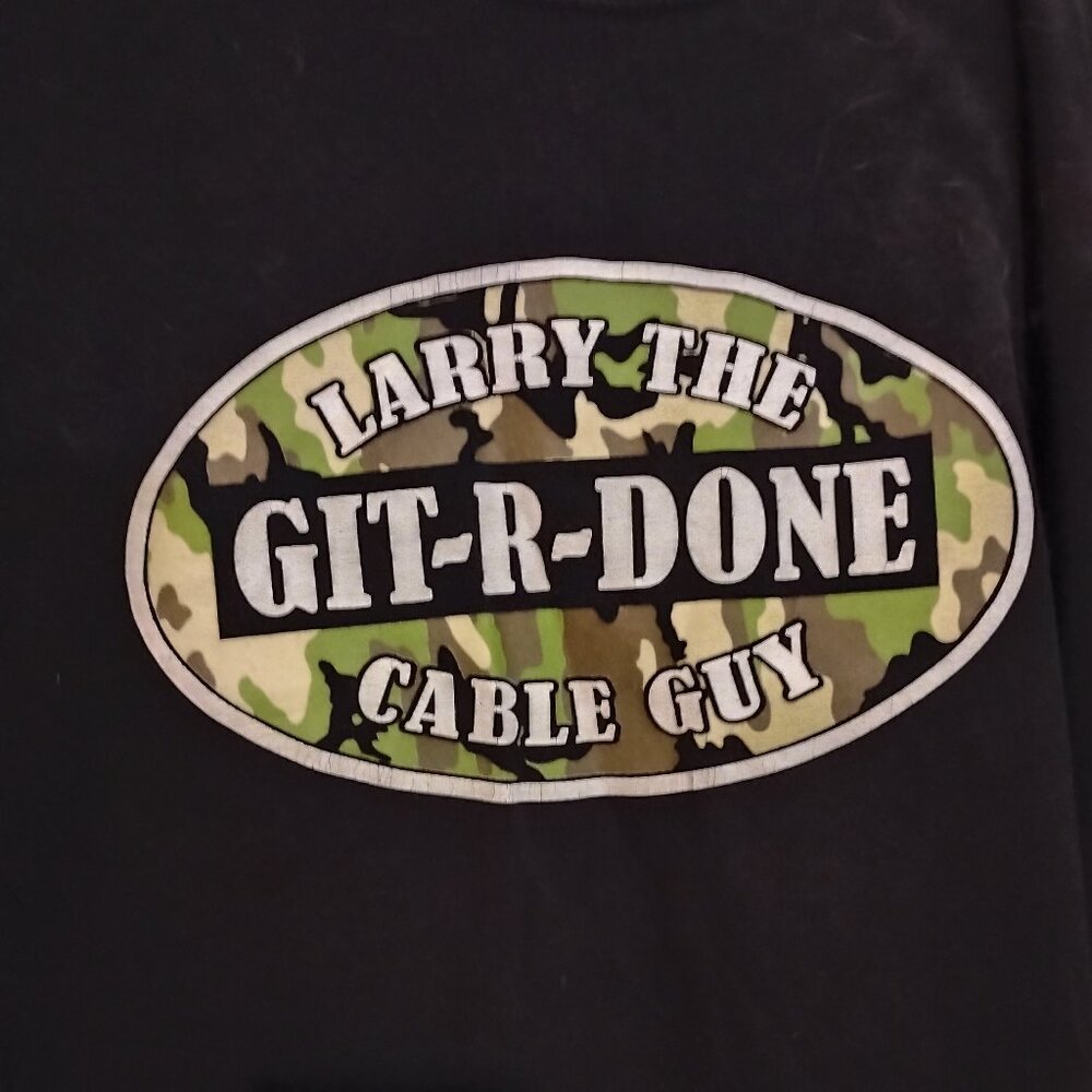 Men's Black Vintage Large Larry The Cable Guy Comedy T-Shirt Git-R-Done